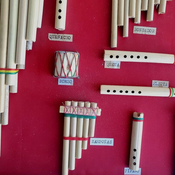 Ecuadorian Zampona Pan Flute Set Miniature Display Vintage Handmade - Picture 10 of 14